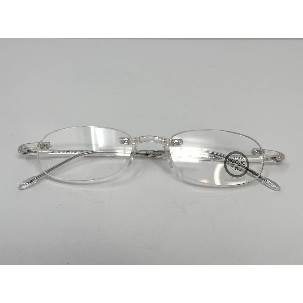 Scojo New York Gels Reading Glasses Rimless Lightweight 71325 Crystal +2.50